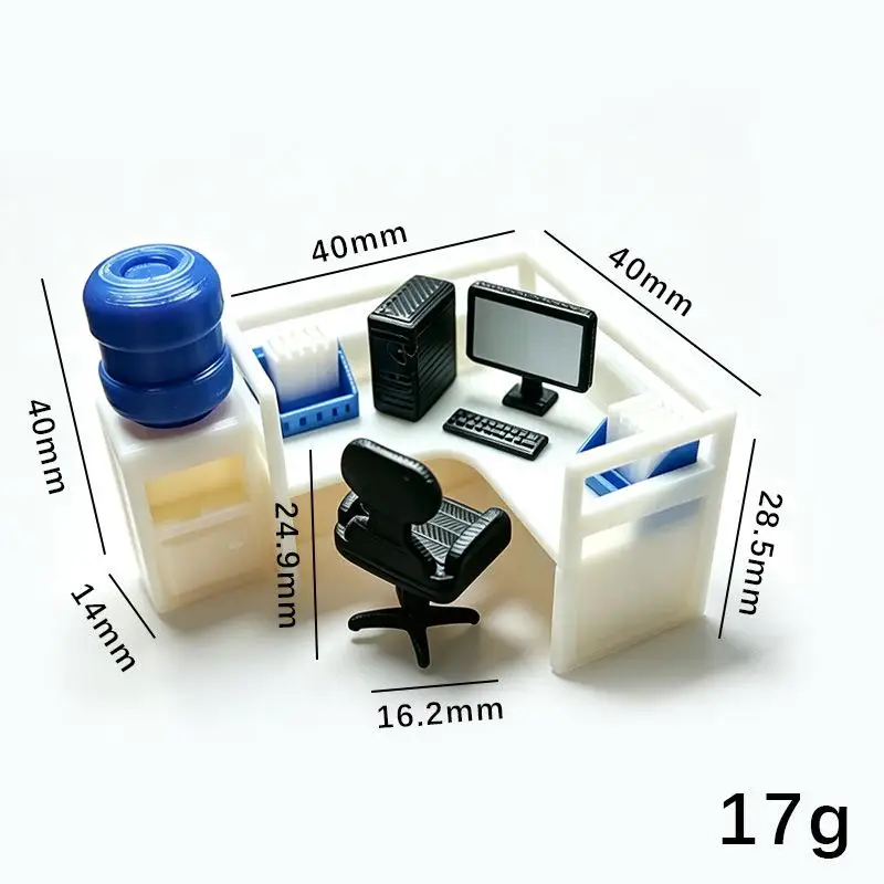 1 Set 1/12 Dollhouse Miniature Computer Keyboard Desk Chair Kit Home Study Room Furniture Decor Micro Scene Props