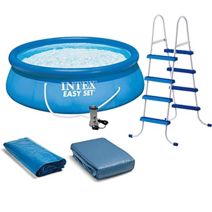 Easy Set Inflatable Swimming Pool Set: 15ft x 48in with 1000 GPH Cartridge Filter Pump and Hydrotools Chlorine Dispenser Easy A view 2
