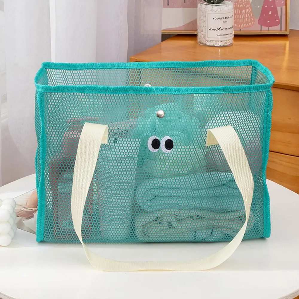 

Large Capacity Big Eyes Beach Mesh Bag Foldable with Handle Cartoon Shopping Totes Breathable Reusable