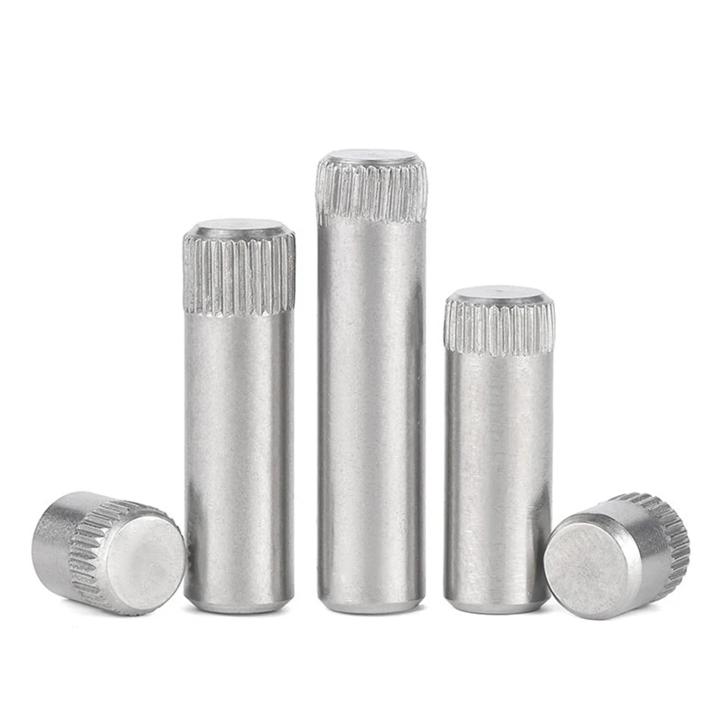 M1.5 M2 M2.5 M3 M3..5 M4 M5 M6 M8 Knurled Cylindrical Pin Shaft Hinge Pin Toys Linkage Latch 304 Stainless Steel