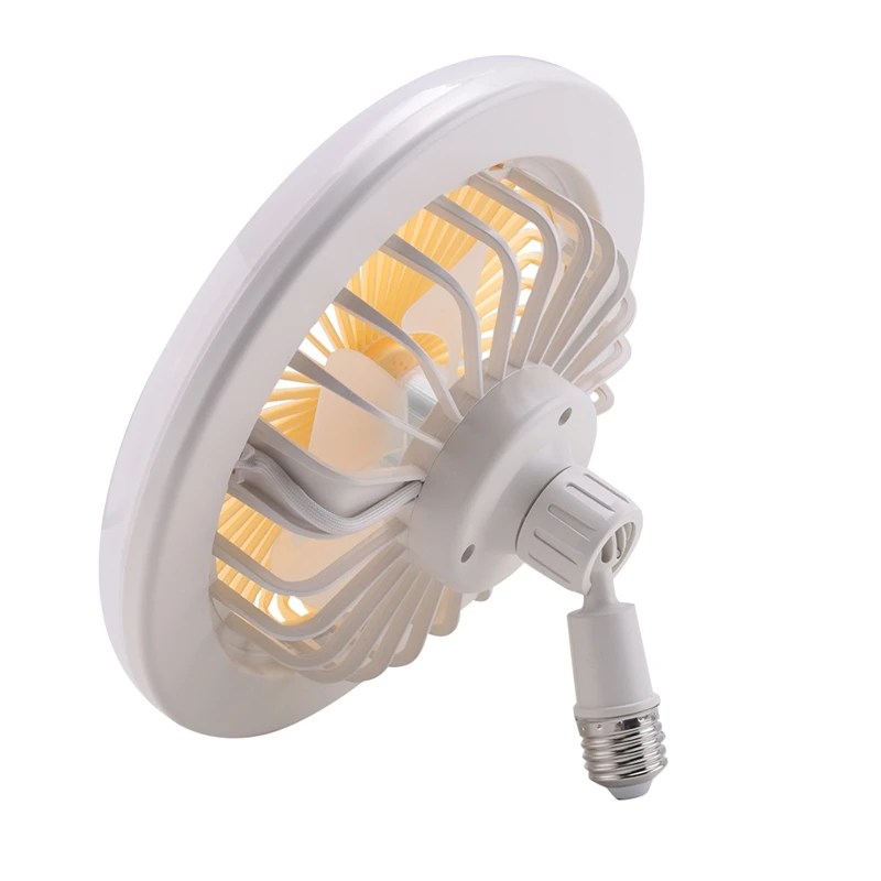 E27 Ceiling Fan With Lights,Enclosed Low Fan Light, Electric Fan Gimbal Lamp Holder