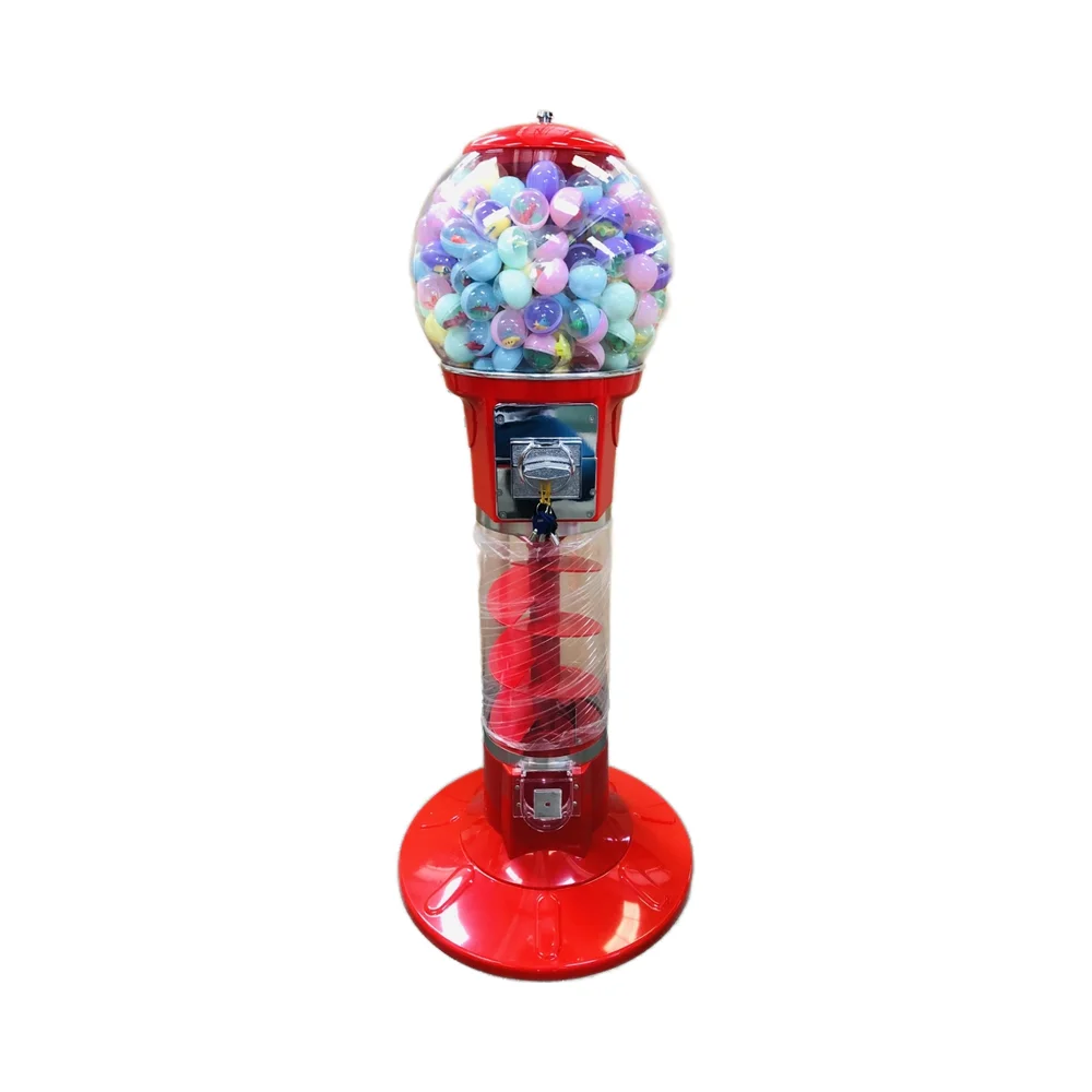 

Popular 145 CM High Spiral Kids' Coin-Operated Vending Machine 63MM Ball Dispenser for Gumball Capsules
