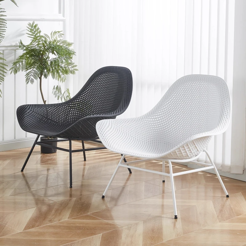 

Leisure sofa chair balcony outdoor single chair Nordic recliner simple living room armchair environmentally friendly plastic