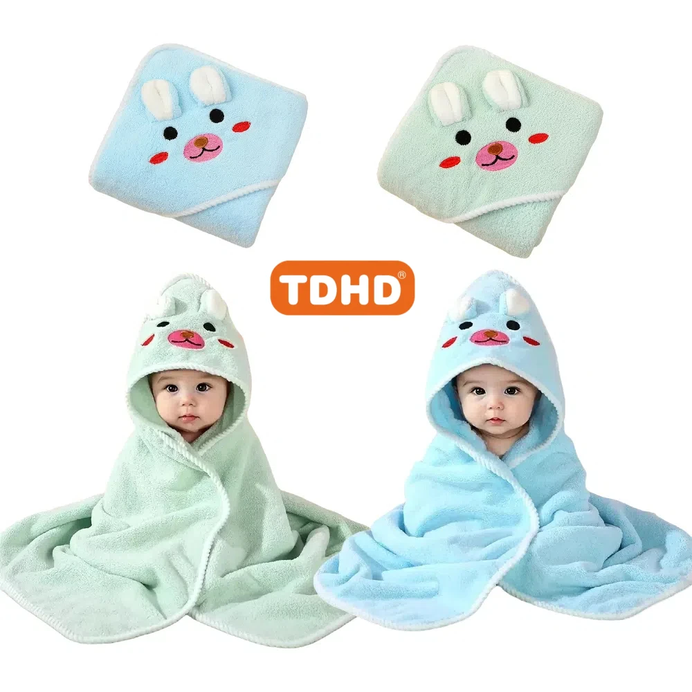 

TDHD [Ultra-Soft Towel] Absorbent Coral Fleece Children' Hooded Bath Towel | Cute Cartoon Animal Design, Perfect for Swimming