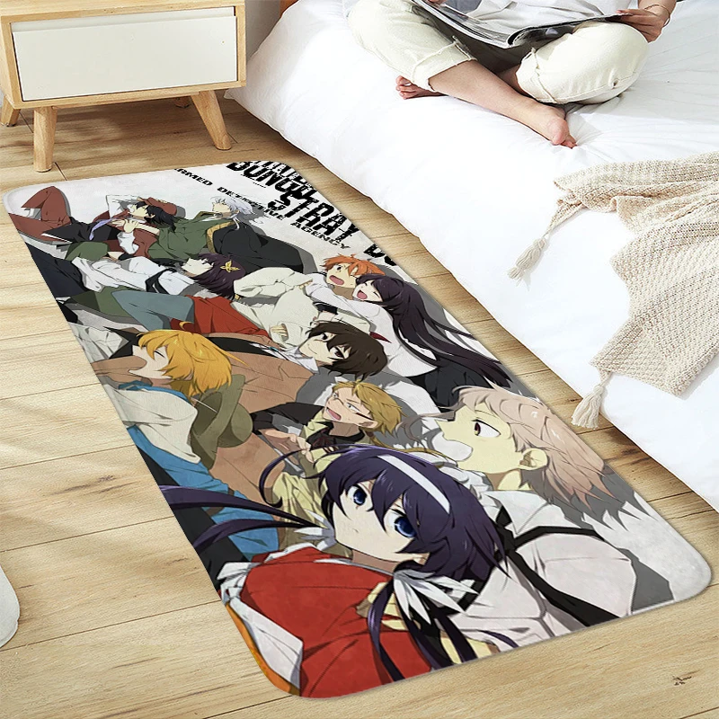 Anime Carpet for Bedroom B-Bungo Stray Dogs Outdoor Entrance Doormat Floor Mats for Home Living Room Kitchen Bathroom Rug