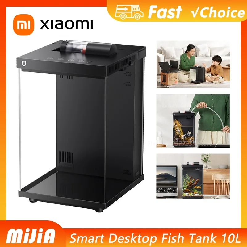 الأصلي Xiaomi Mijia الذكية سطح المكتب خزان الأسماك 10L التغذية عن بعد عبر التطبيق نظام الترشيح المهنية العمل مع تطبيق Mi Home