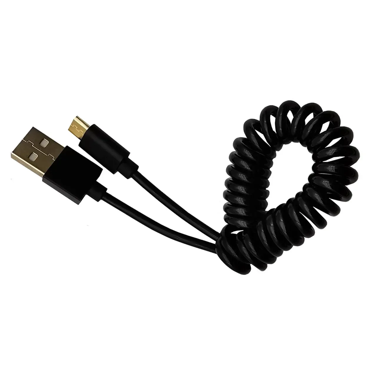 Micro USB to USB Coiled Cable Charging Cable Data Sync  Cable for Android Phone, Laptop, PC, Tablet, Car GPS, Power Bank 1m 3m