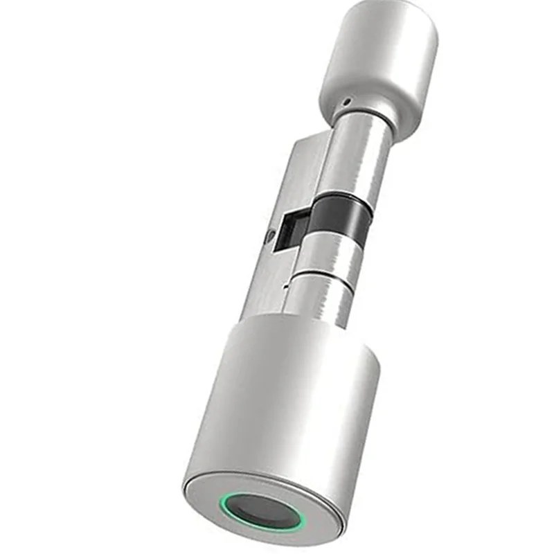 Fingerprint Lock Cylinder Remote Bluetooth Door Lock Anti-Theft Door Wooden Door Spherical Lock Durable Silver