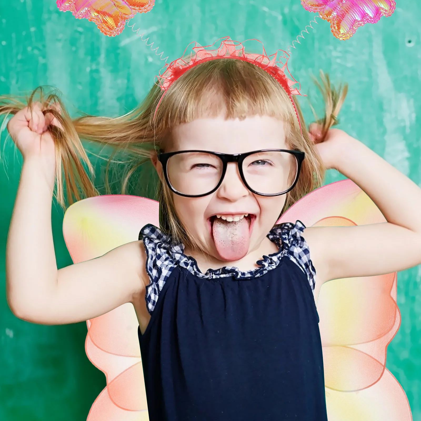 

1Set Red Fairy Wings Glowing Dress Up Costume Creative Set for Party Performance Cosplay Fairy Dress Up for Little