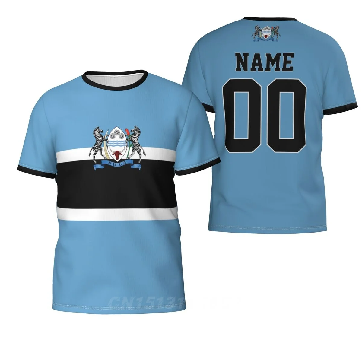 Custom Name Number Botswana Country Flag T-shirts Clothes T shirt Men Women Tees Tops For Soccer Football Fans Gift US Size