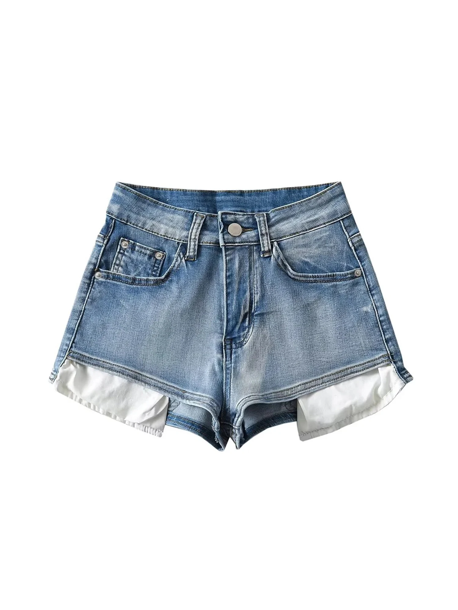 

Женские синие мини-джинсовые шорты, винтажные шорты с микро-джинсами 2000-х годов Y2k Gyaru с низкой посадкой, популярные ковбойские брюки, шорты, одежда, лето 2026