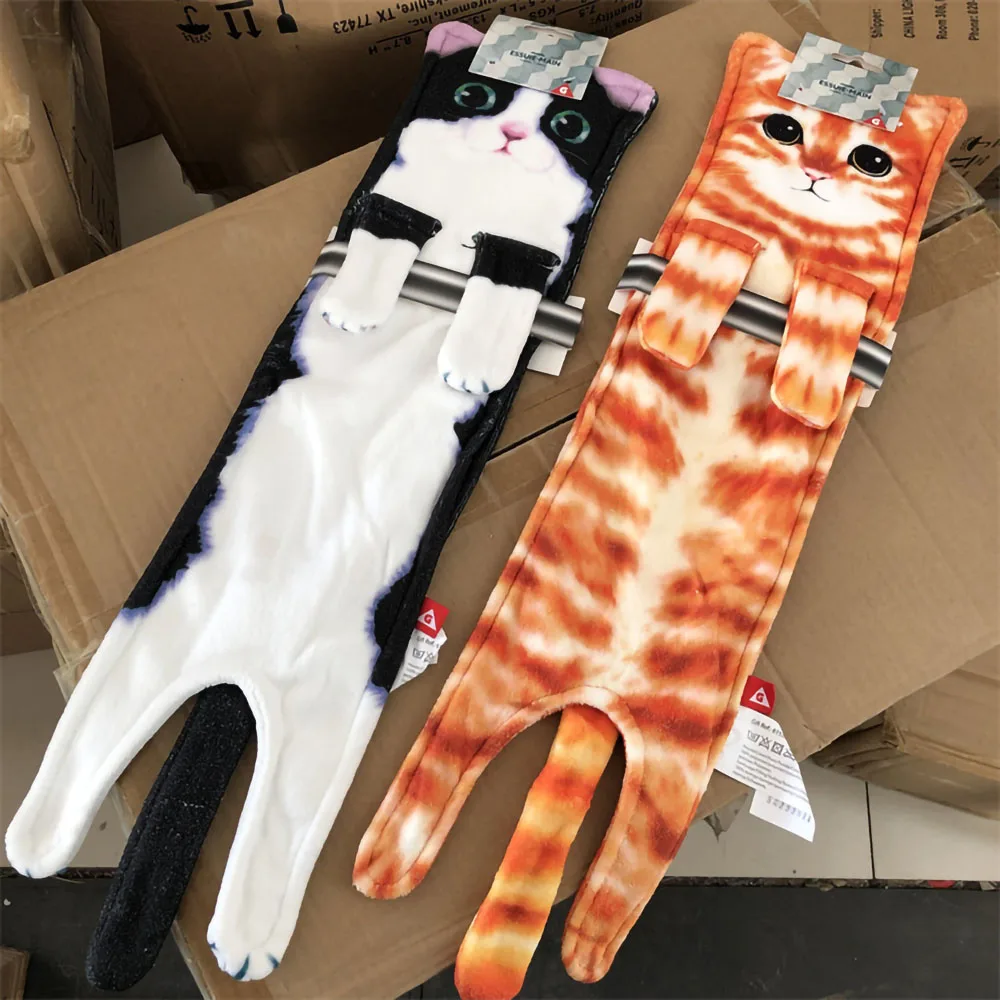 Hangable Realistic Cat Towel Kitchen Bathroom Hand Wipes Absorbent Towel Cat Towel Can Hang Hand Wipes Cat Claws With Buttons