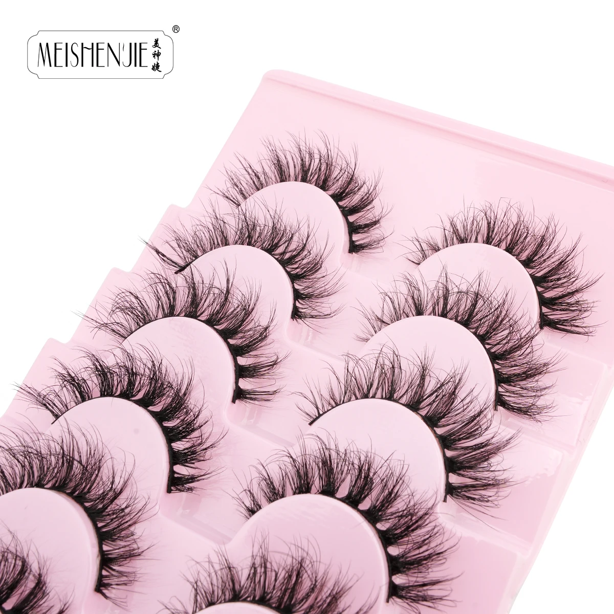 MEISHENJIE 7 Paar 3D-Nerzwimpern, dramatisch, dick, Make-up, unordentlich, weich, falsche Wimpern, flauschig, wispy, künstliche Wimpern, Maquillaje-Schönheitswerkzeug