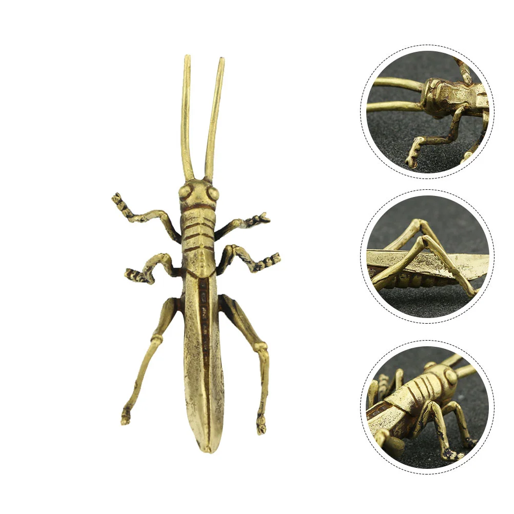 Grasshopper Ornaments Brass Decorate Archaize Artware Lifelike Figurines Simulation Model Vintage