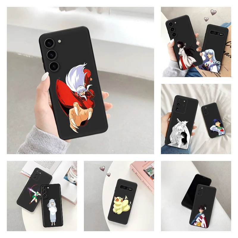 Phone Case for Samsung S24 Ultra S23 FE S22 S21 S20 S10 s10e Inuyasha Sesshoumaru Galaxy Note20 Plus Soft Black Silicone Cover