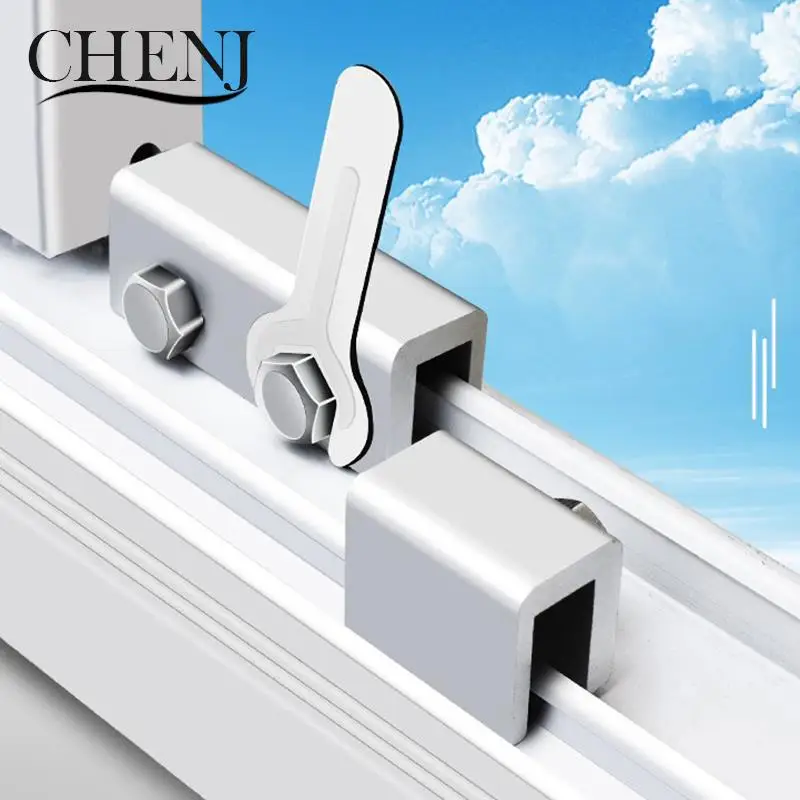 Window Safety Locks for Vertical Sliding Windows Aluminum Alloy Window Limiters w/Key Childproof Restrictor for Window