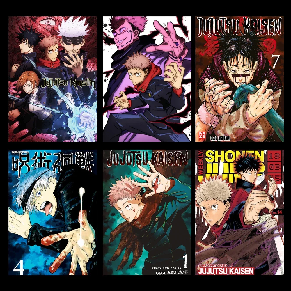 Hot Anime Jujutsu Kaisen White Classic Japanese Anime Print Art Canvas Poster For Living Room Decoration Home Wall Picture