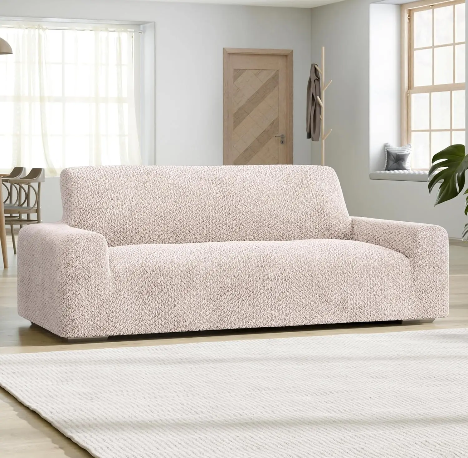 Sofa Slipcover - Stretch Couch Cover - Stylish Cushion Sofa Cover - Soft Polyester Fabric Slip Cover-1Piece Washable Protector