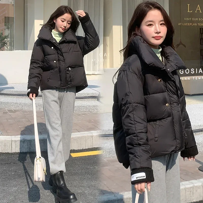 Oversized Parkas for Women Autumn Winter 2023 New Korean Fashion Thicken Warm Jackets Ladies Solid Streetwear Sweet Coats