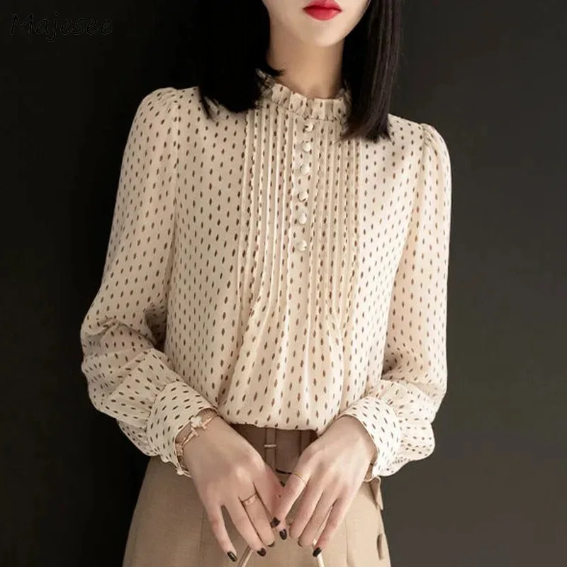 Chiffon Blouses for Women Spring Summer Tops All-match Korean Style Female Elegant Clothing Streetwear Fashion New Simple Chic