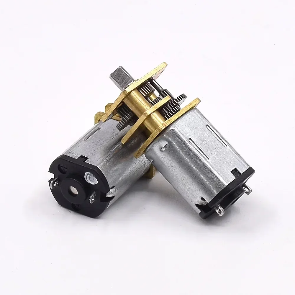 1PC N20 Full Metal Gearbox Gear Reducer Motor DC 3V-5V 3.7V 32RPM Slow Speed D Shaft Short Shaft 298:1 Reduction Ratio for Robot