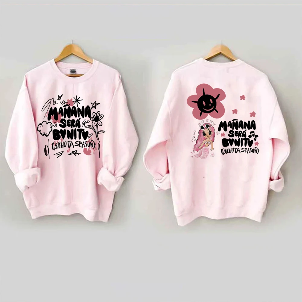 Cute Karol G Sweatshirt Karol G 2 Side Print Hoodie Mañana Será Bonito 2023 Concert Pullover Y2k 90s Retro Trendy Sweatshirts