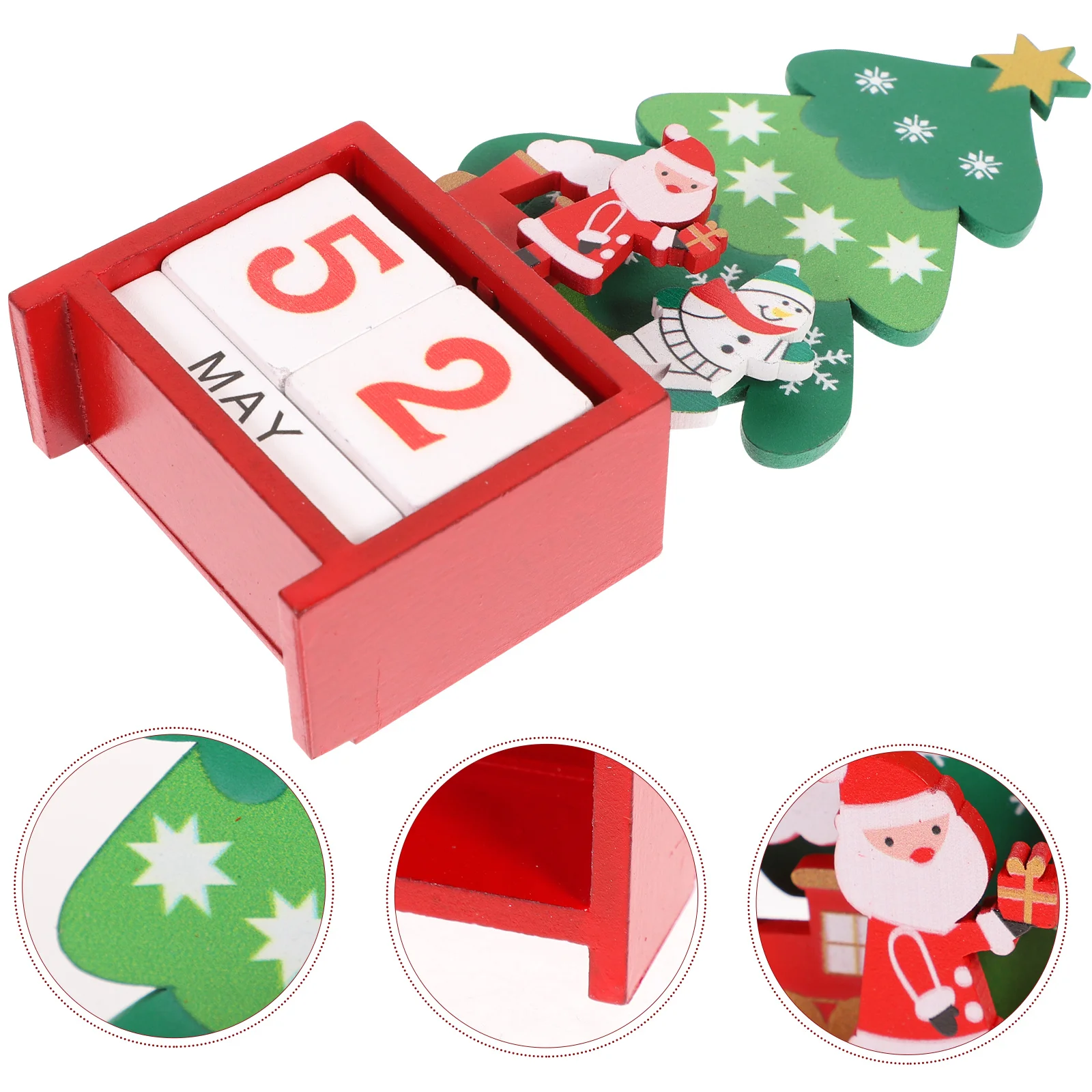 

Wood Block Calendar Romantic Perpetual Date Tracker For Christmas New Year Celebration Desktop Decor Holiday Gift