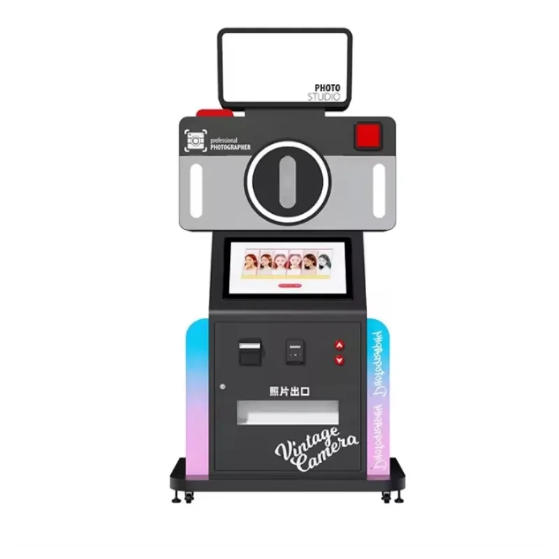 Creative Photography Booth Photo Sticker Machine Retro Shopping Mall Unmanned Self-Service Printing Camera