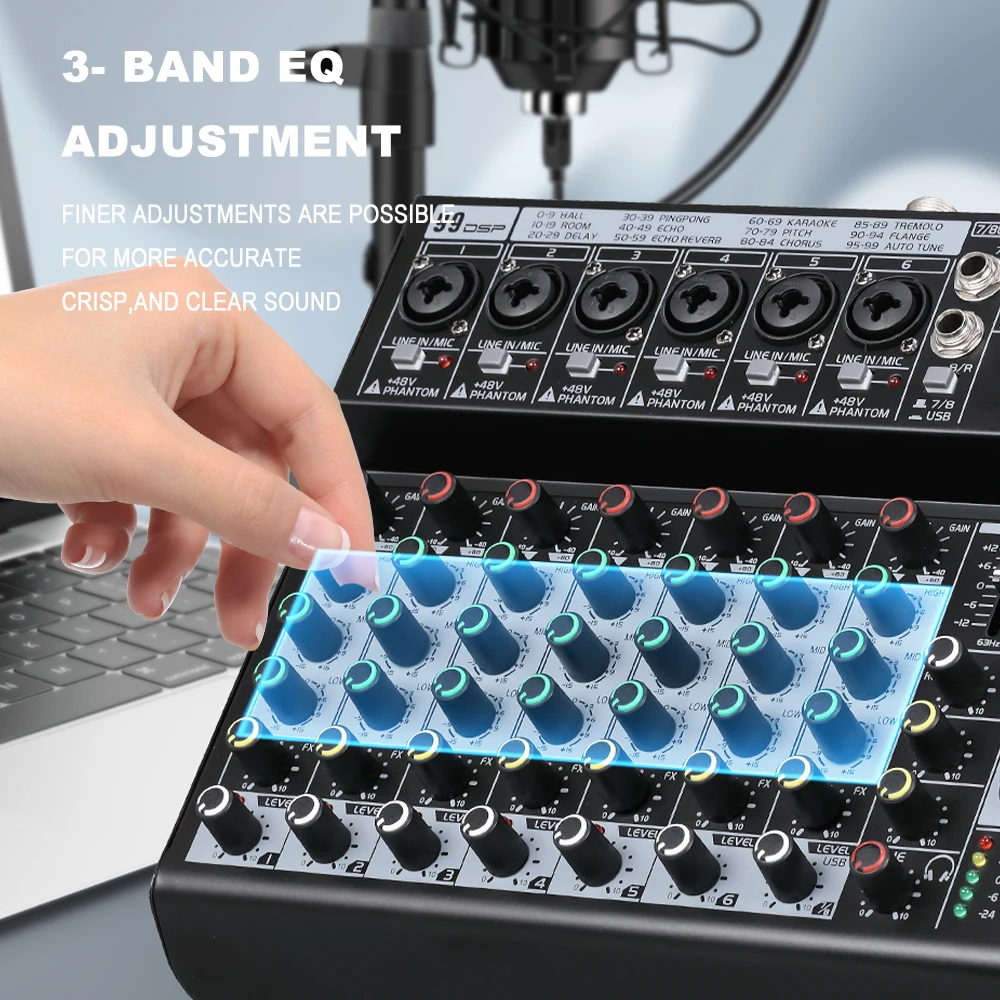 جهاز خلط صوتي BOMGE 99DSP بـ 8 - مراجعة Audio Interface وسعره