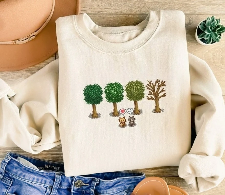 سويت شيرت Stardew Valley مستوحى من العطلات للجنسين هدية عيد الميلاد معبر لعبة زراعة الحيوانات جرافيك هوديي قميص حراري هودي