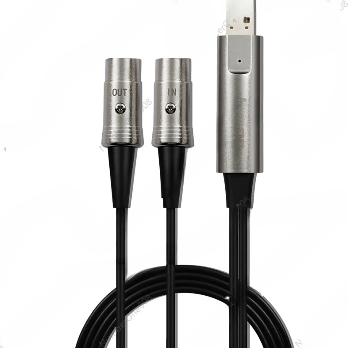 Cable MIDI de entrada y salida USB para HiFing, interfaz de salida uno en uno, convertidor de línea de 5 pines, Cable adaptador de teclado de PC a música