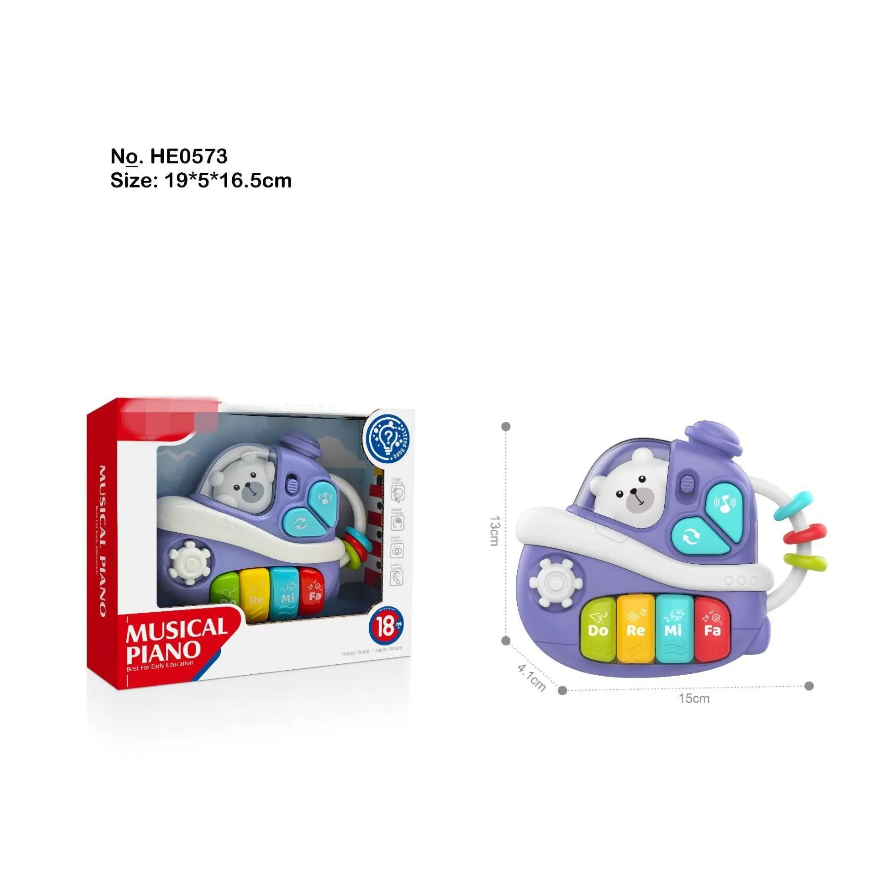 2025 Hot Baby Musical Piano Toy 18+M - Light Sound Educational Keyboard Toddler Early Learning Rattle Developmental Gift for Inf