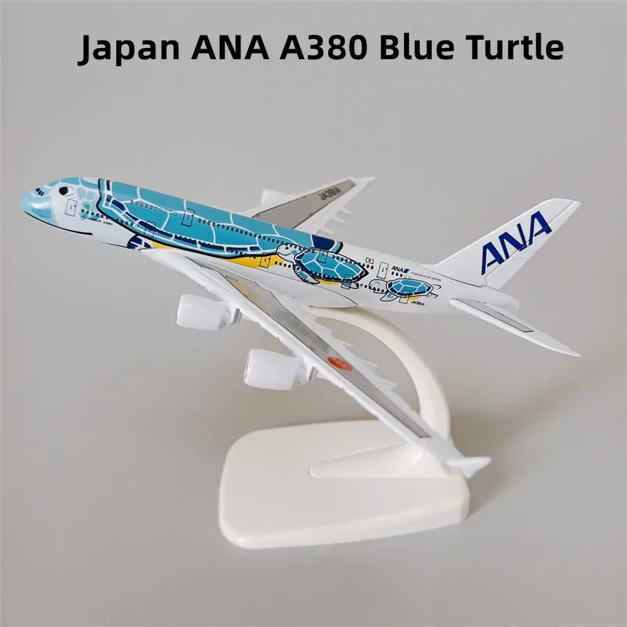 16cm Alloy Metal Japan Air ANA Airbus A380 Cartoon Sea Turtle Airlines 1/500 Scale Diecast Airplane Model Airways Plane Aircraft