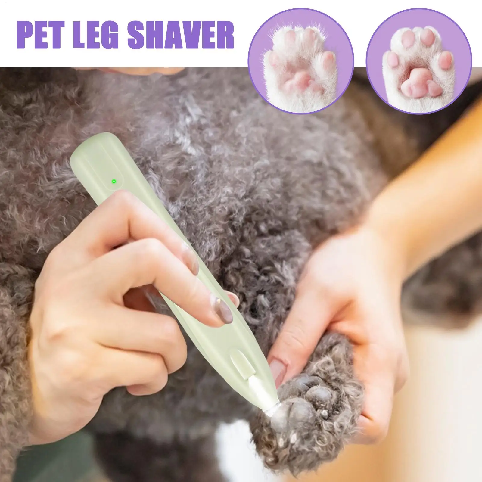 ماكينة تشذيب شعر الكلاب الكهربائية، ماكينة تشذيب شعر الكلاب، قابلة لإعادة الشحن، ماكينة حلاقة للشعر منخفضة الضوضاء لآذان المنزل اليومية والعيون