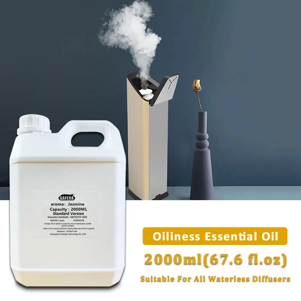 GAFERA 2000ml (67.6 fl.oz) Jasmine Ritz-Carlton Essential Oils - For All Waterless Diffuser, Diffuser Replenish Aromatherapy Oil