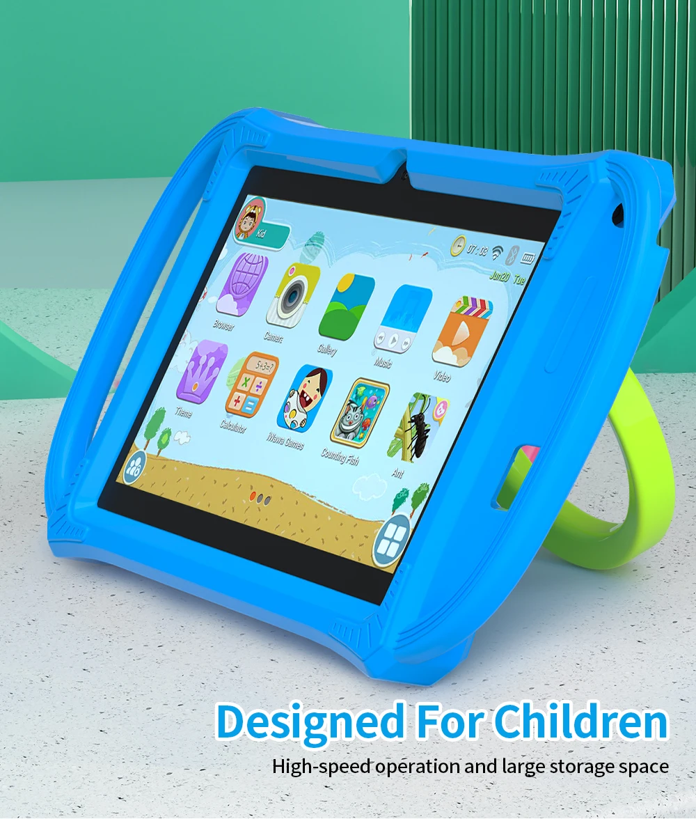Kids Tablet 7.0 Inch Android 12 Quad Core 4GB RAM+64GB ROM 4500mAh Dual Camera WiFi Parental Control