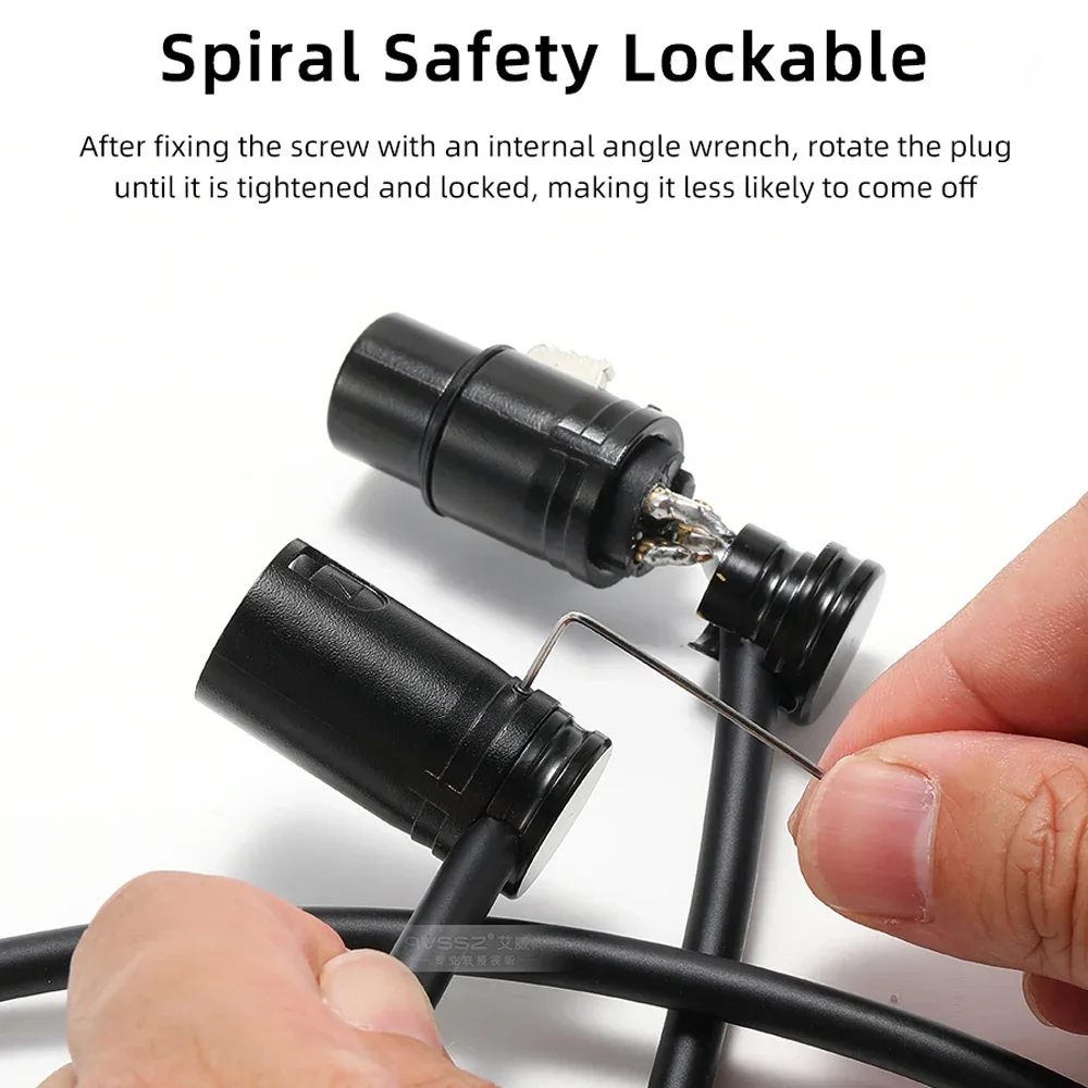 AVSSZ موصل كابل XLR 3 Pin منخفض المستوى 90 °   قابس XLR قابل للدوران 360 درجة مع مفتاح ربط، لمضخم صوت الميكروفون