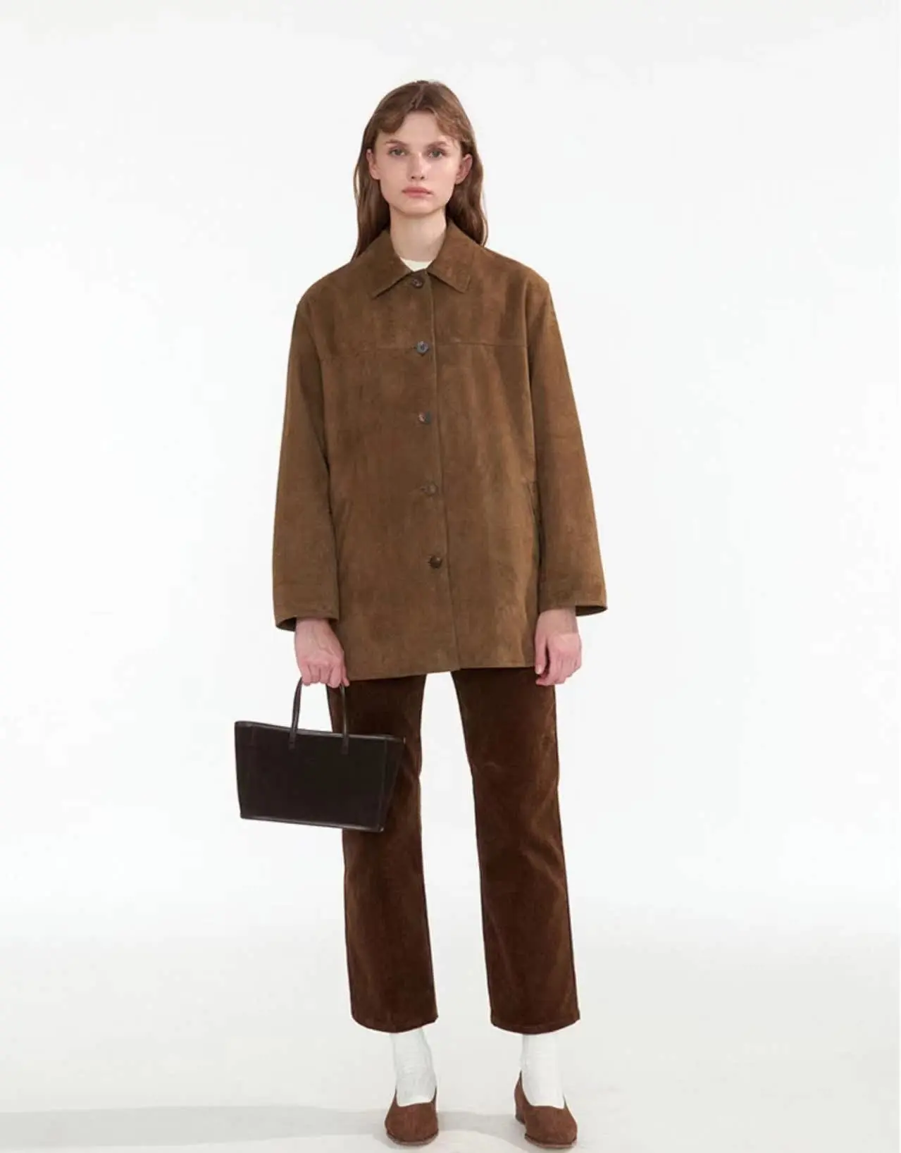 Leder Jaet Casual Sle Small Batch Damen Ort Mantel Erste Schicht Rindsleder Wintersaison Faion Damenbekleidung