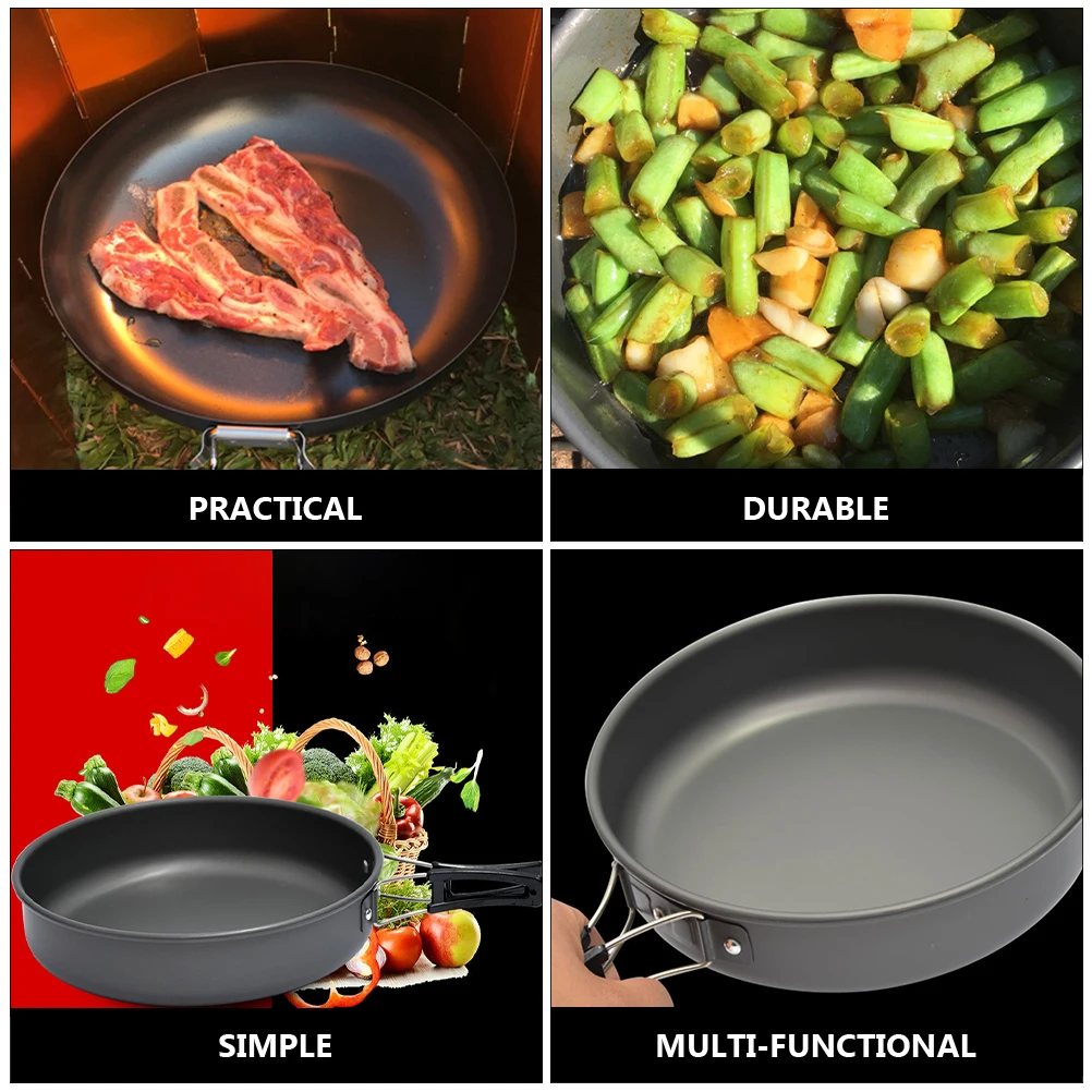 

Portable Pan Cooking Pot Camp Utensils Camping Cookware Aluminum Outdoor Frying Travel