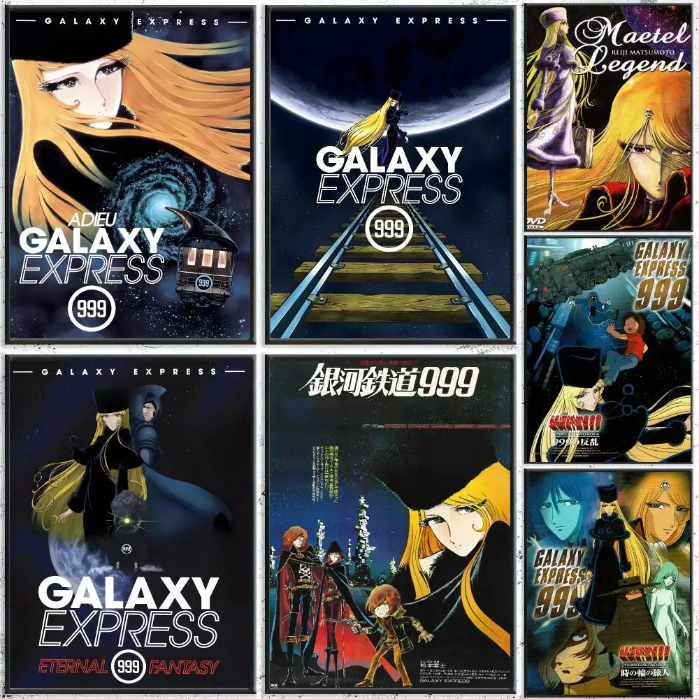 Anime Galaxy Express 999 Poster Self-Adhesive Waterproof Wall Stickers, Coffee Bar Home Wall Decor