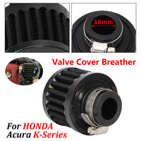 For HONDA  Acura Integra RSX Civic K-Series Eg Ek Dc2  DC2 K20 K24 Black Valve Cover Breather Filte With Stainless Steel Clamps