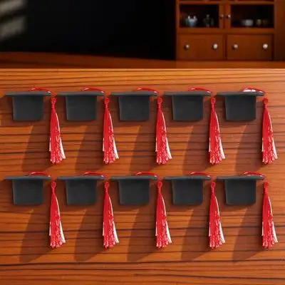 

10pcs Graduation Cake Decor Mini Doctoral Tam Party Theme Dessert Topper Resin Craft For Graduation Caps Decoration