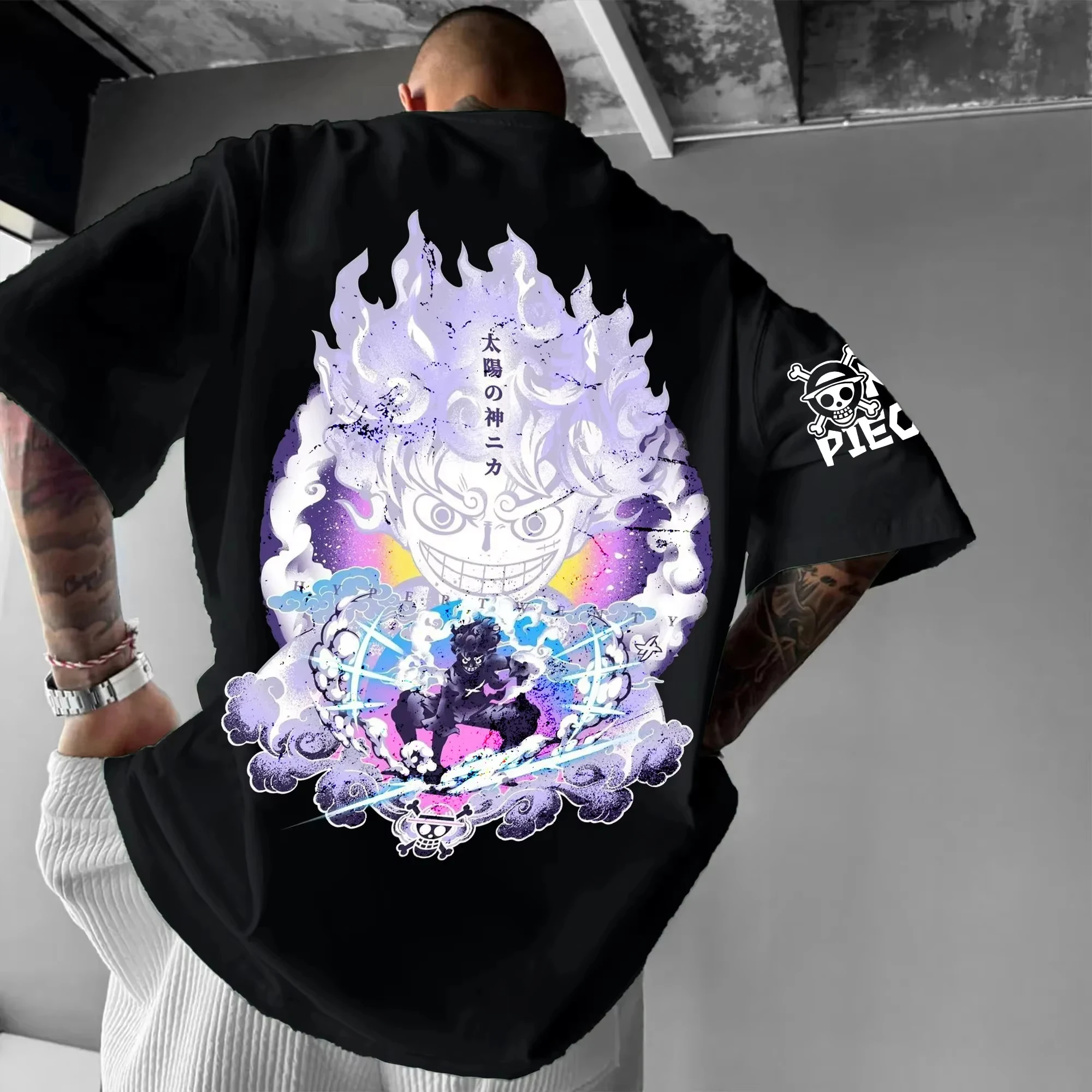 

One Piece Anime Print Men's T Shirts Summer Y2k Women's Oversized Short Sleeve Tee Casual Cotton Streetwear Tops Unisex Harajuku