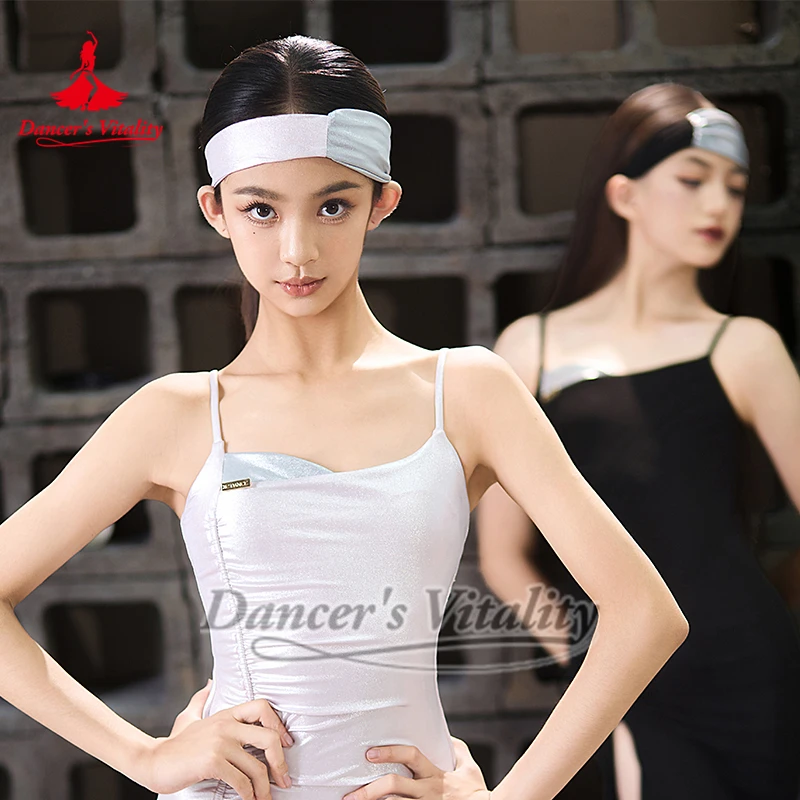 Lateinischer Tanz, hochglänzender Stoff, Trainings-Sling-Kleider für Mädchen, Kinder, Chacha, Samba, Kordelzug-Stil, Kleidung, Tänzerin Vitalität