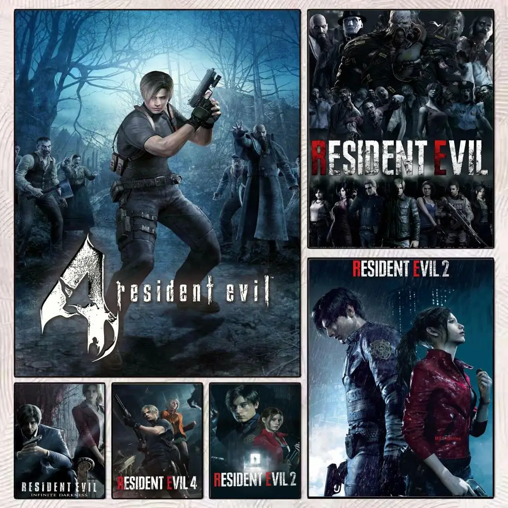 Картина-калиграфия Game R-Resident Evil на холсте, декор для спальни, гостиной, домашний декор, настенные наклейки, подарок