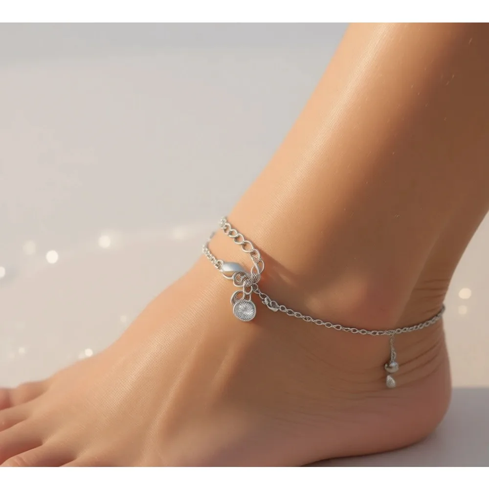 

Изящный позолоченный браслет на ногу в стиле бохо для женщин, простое пляжное украшение для лета