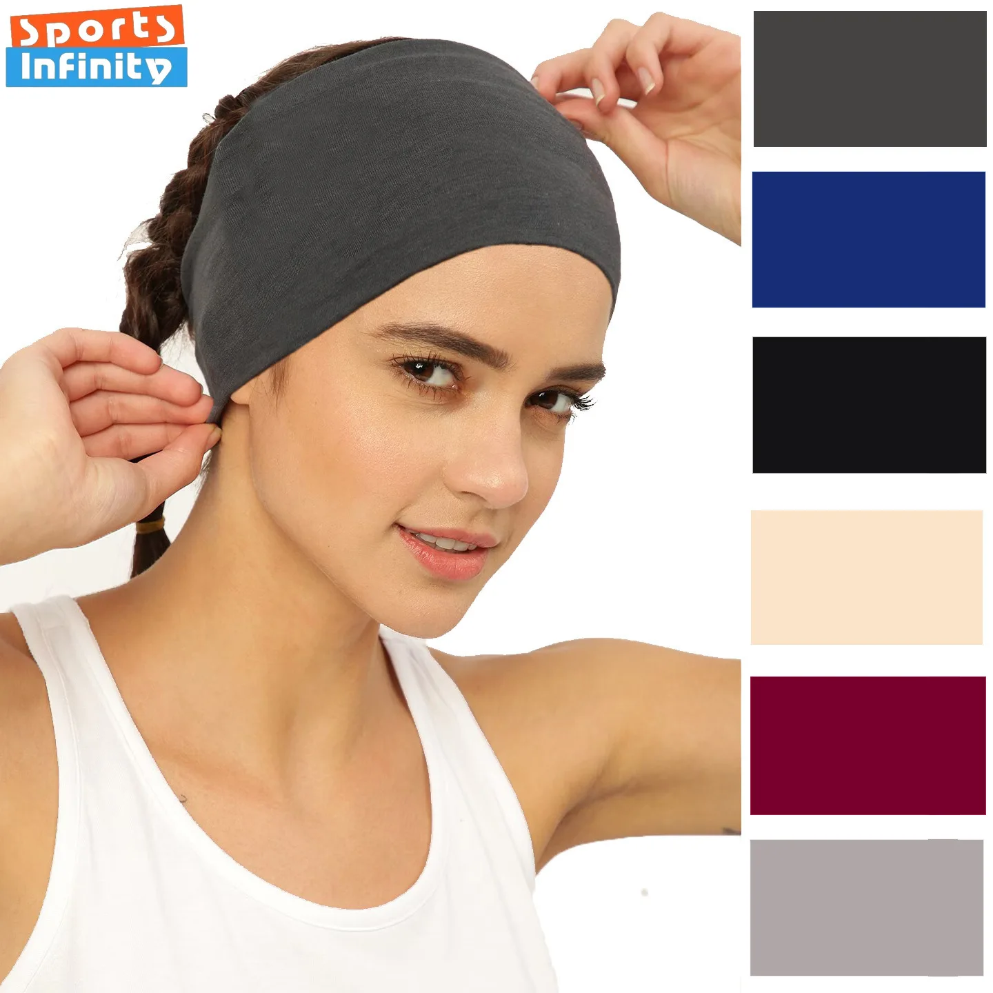 Retro Wide Edge Yoga Headband Women Elastic Sports Headband Yoga Hair Bands Running Sweatband Headscarf Anti Sweat Head Band
