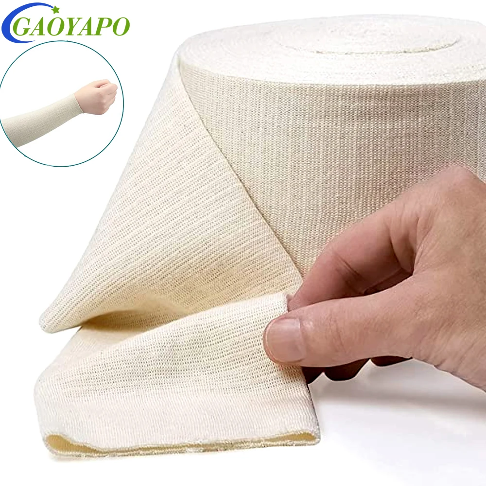 1Roll Tubular Bandage,Stockinette Tubing for Leg Knee,Reusable Elastic Bandage Sleeve,Tubular Compression Bandage Roll for Ankle