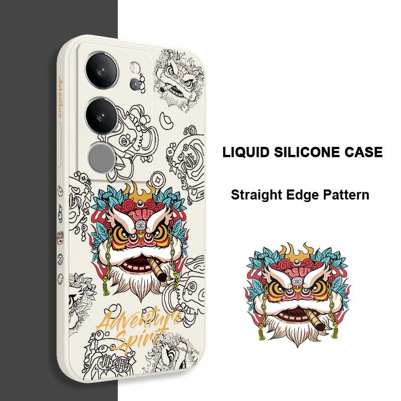 حالة الهاتف الأسد لفيفو ، غطاء سيليكون ، دخان ، V29 ، V29E ، V27 ، V27E ، V25 ، V25E ، V23 ، V23E ، V21 ، V20 ، S1 Pro ، 4G ، 5G