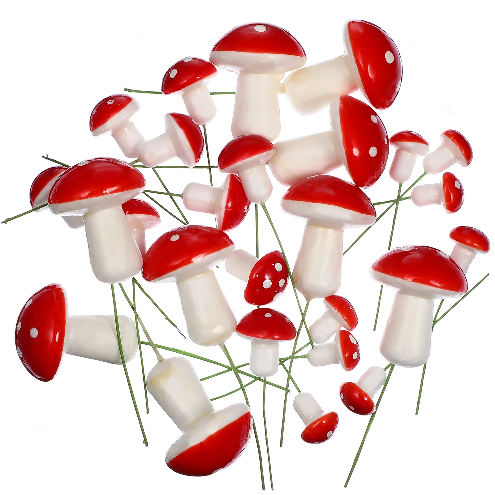 

30 Pcs Cake Decoration Insert Fairy Topper Cupcake Toppers Mushroom Party Decorations Birthday Figurine Miniature